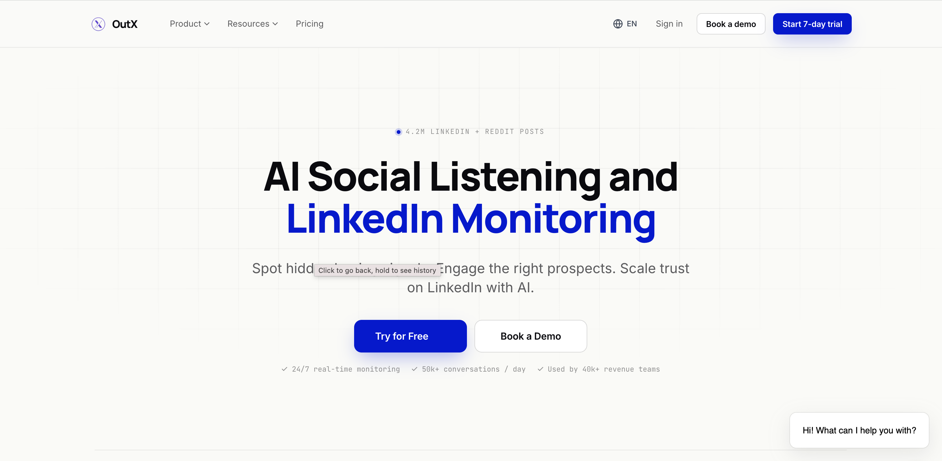 OutX LinkedIn signal listening dashboard